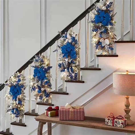 Christmas Staircase Wreath Decorations Christmas Stair Garland With