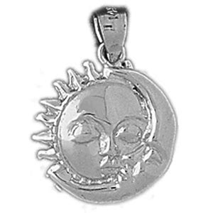 Sterling Silver Celestial Sun And Moon Charm