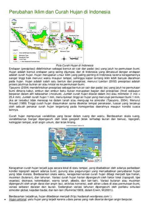 (DOC) Perubahan Iklim dan Curah Hujan di Indonesia