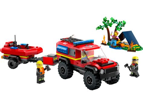 4x4 Fire Truck with Rescue Boat 60412 | City | Buy online at the Official LEGO® Shop AU