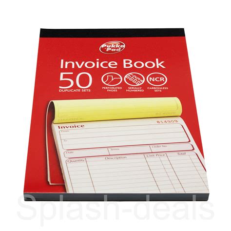 Pukka Duplicate Invoice Book NCR Carbonless Receipt Record Number Pad