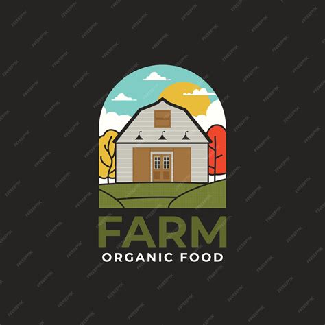 Premium Vector Farm Organic Food Logo Vector Template With Barn And