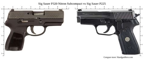 Sig Sauer P320 Nitron Subcompact vs Sig Sauer P225 size comparison | Handgun Hero