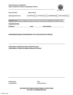 Fillable Online Remscouncil REMS REGIONAL PI COMMITTEE Fax Email Print