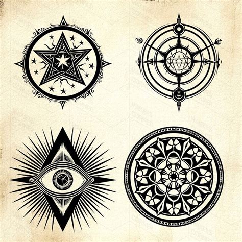 Schools of Magic Symbols Clip Art Collection Fantasy Magical Graphics ...