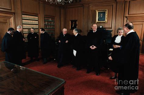 All Nine Supreme Court Justices In Room By Bettmann