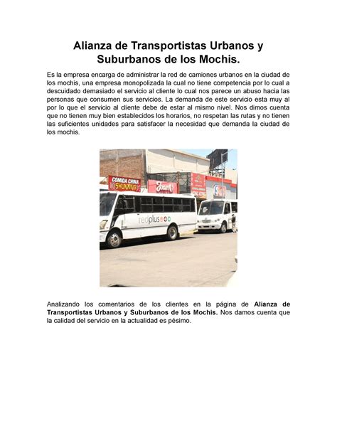 Alianza De Transportistas Urbanos Y Suburbanos De Los Mochis Es La