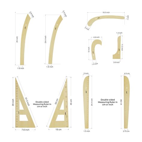 Fdm Regla De Dibujo De Madera De Piezas Modelo De Regla Curva Y