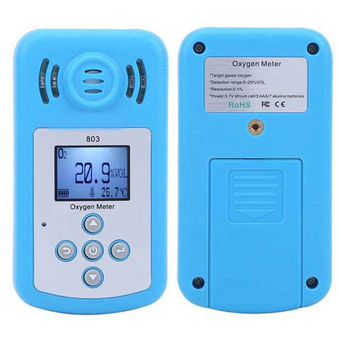 Gas Tester 803 Professional Portable Digital O2 Oxygen Detector Gas Concentration Analyzer Alarm