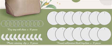 Amazon Duufin Pieces Round Sublimation Keychain Blanks Double