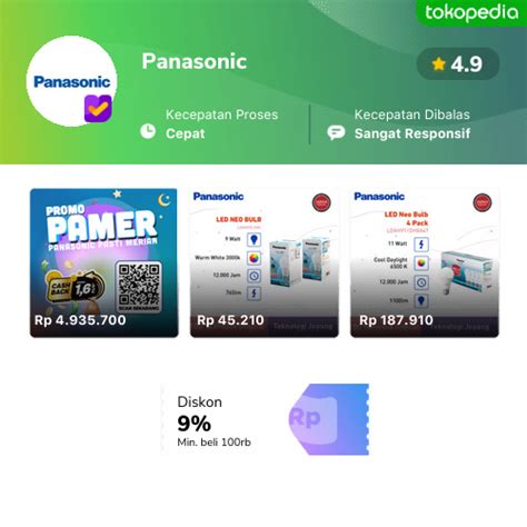 Panasonic Produk Resmi Terlengkap Gopaylater Cicil Tokopedia