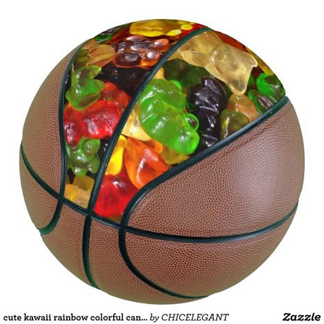 Cute Kawaii Rainbow Colorful Candy Bear Gummy Basketball Zazzle