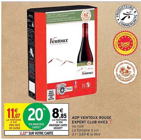 Promo Aop Ventoux Rouge Expert Club Hve Chez Intermarch Hyper