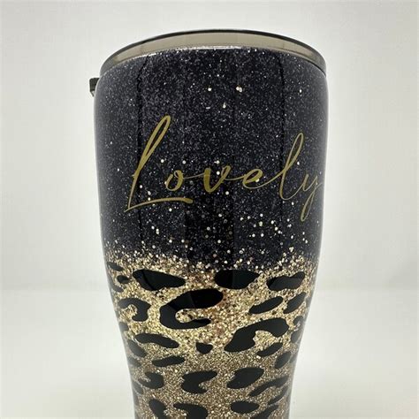 Black And Gold Epoxy Tumbler Etsy