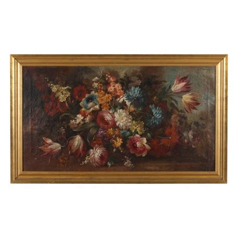 An Antique Dutch Style Still Life Painting with Flowers (Lot 195 - July Estate AuctionJul 13 ...