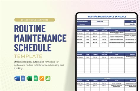 Maintenance Schedule Templates In Excel Free Download