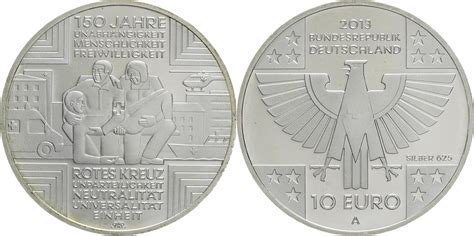 Bundesrepublik Deutschland 10 Euro 2013 A 150 Jahre Rotes Kreuz PP MA