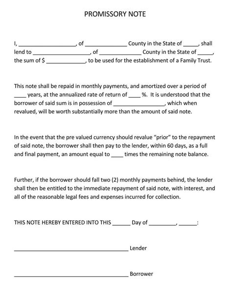 40 Free Unsecured Promissory Note Templates Word Pdf