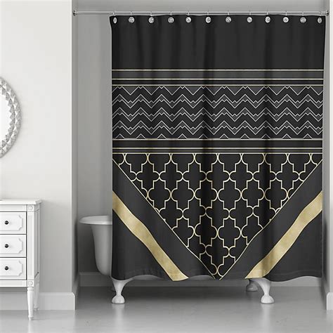 black and gold shower curtain