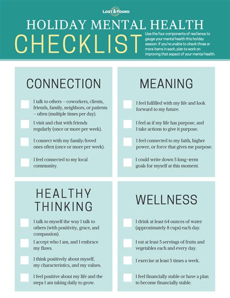 Start Your Holiday Mental Health Plan With This Checklist Lostandfound