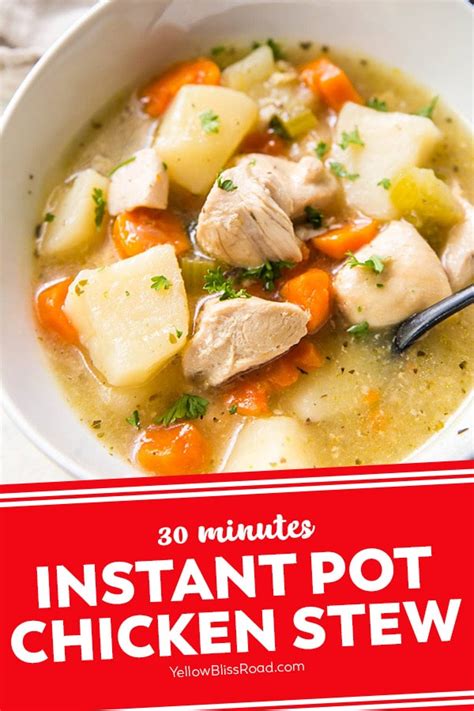 Easy Instant Pot Chicken Stew 30 Minutes