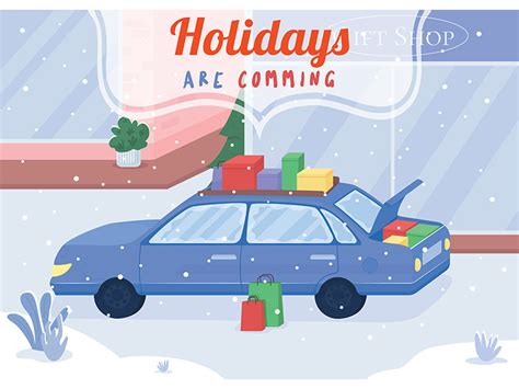 Holidays Are Coming Poster Flat Vector Template By The Img Epicpxls