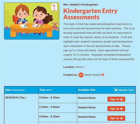 Sign Up Kindergarten Entry Assessment Thomas Edison Charter School