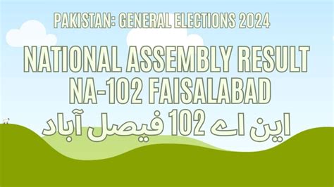 Result NA 102 Faisalabad Vote Counting Winner 2024 Political