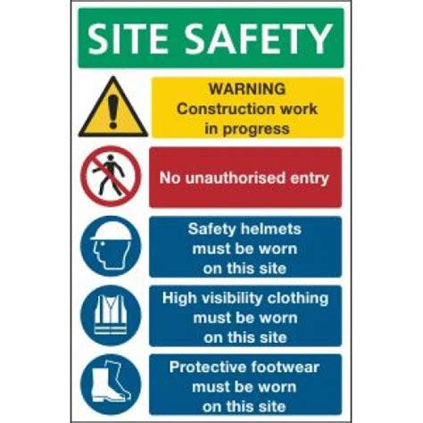 Building site safety notice Sign - General Construction Safety ...