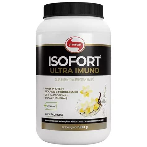 Isofort Ultra Imuno Whey Protein Iso Hidro Vitafor 900g Sabor Baunilha