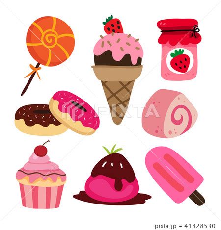 dessert vector collection designのイラスト素材 41828530 PIXTA