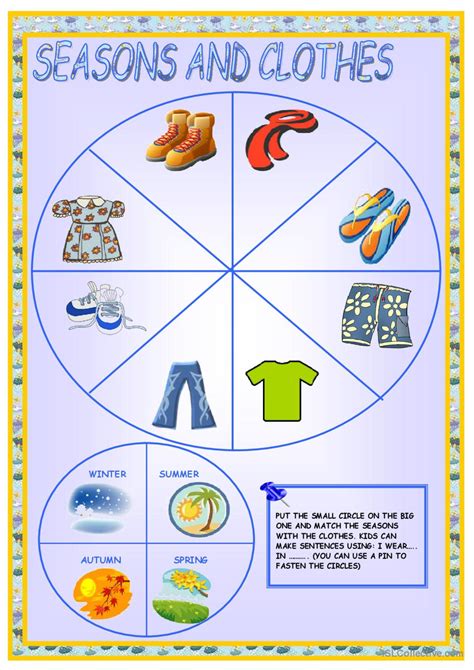 Clothes And Seasons English Esl Worksheets Pdf And Doc