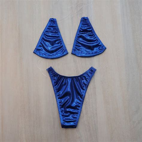 Exotic Micro Bikini In Royal Dance Wear Set Stripper Outfits Etsy