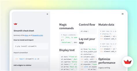 Streamlit Cheat Sheet