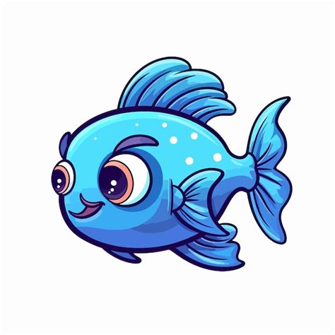 Premium Vector Cute Blue Fish Vector Illustration