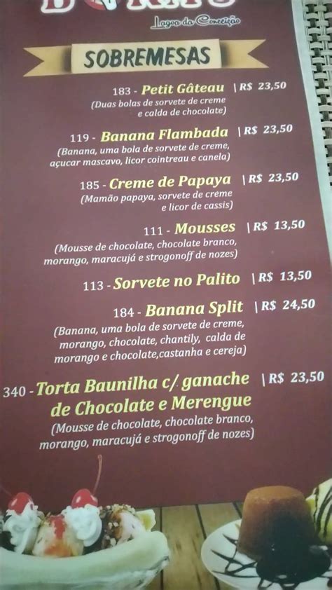 Menu em Boka s Lagoa Restaurante Florianópolis Av das Rendeiras