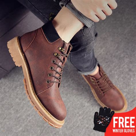 OSCO Super Warm Men S Winter Pu Leather Ankle Boots Men Autumn