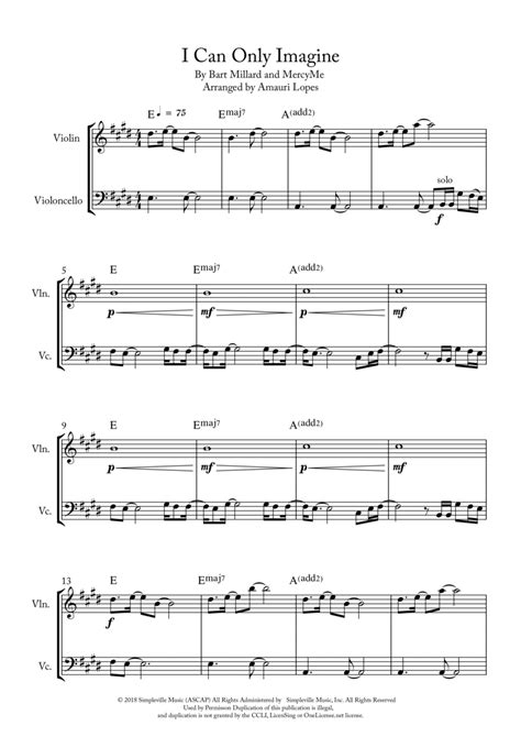 I Can Only Imagine By MercyMe Piano Trio Digital Sheet Music