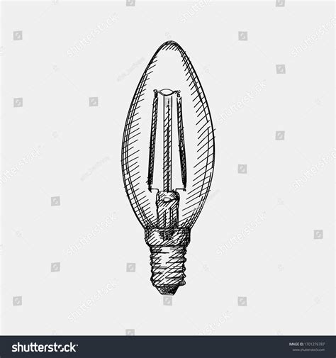 Hand Drawn Sketch Of A Candle Light Bulb Royalty Free Stock Vector