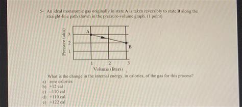 Solved 5- An ideal monatomic gas originally in state A is | Chegg.com