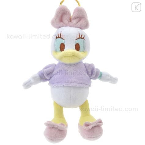 Japan Disney Store Fluffy Plush Keychain Daisy Duck Pastel JP Style