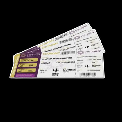 Vistara Business Class Boarding Passes PNG Business Class Business