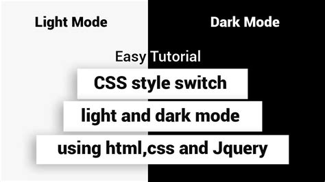 Light Dark Mode Toggle Switch Using Html Css And Jquery Youtube