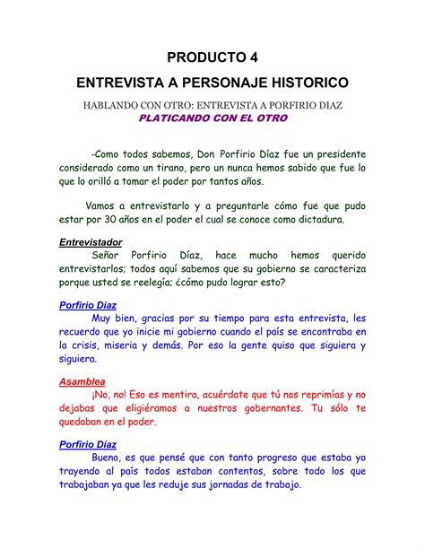 Entrevista A Personajes Historicos Pdf