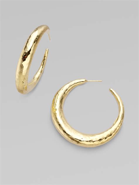 Ippolita 18k Gold Medium Chunky Hoop Earrings In Metallic Lyst