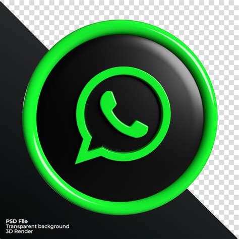 Whatsapp Social Media Logo Symbol D Rendern Transparenten Hintergrund