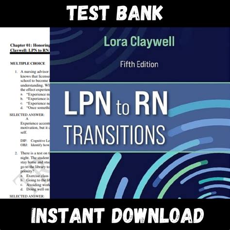 LPN To RN Transitions 5th Edition Lora Claywell Test Bank Inspire Uplift