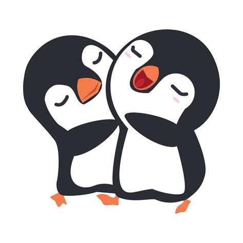 Cute Happy Penguins Couple hug cartoon 13928771 Vector Art at Vecteezy