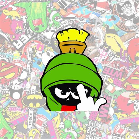 Marvin The Martian Middle Finger Peeking Meme Funny Car Etsy