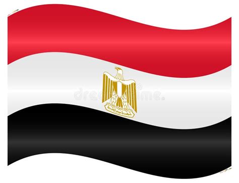 Ondeando La Bandera Nacional De Egipto Balanceo De La Bandera Egipcia